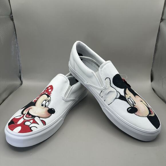 Custom Vans Classic Slip-On Disney Mickey & Minnie Mouse Shoes Men\'s Size 14 main image 9
